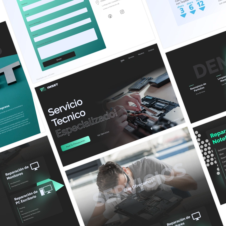 Imagen de Página Web de Imset Servicio Técnico hecha por Gomez Matias