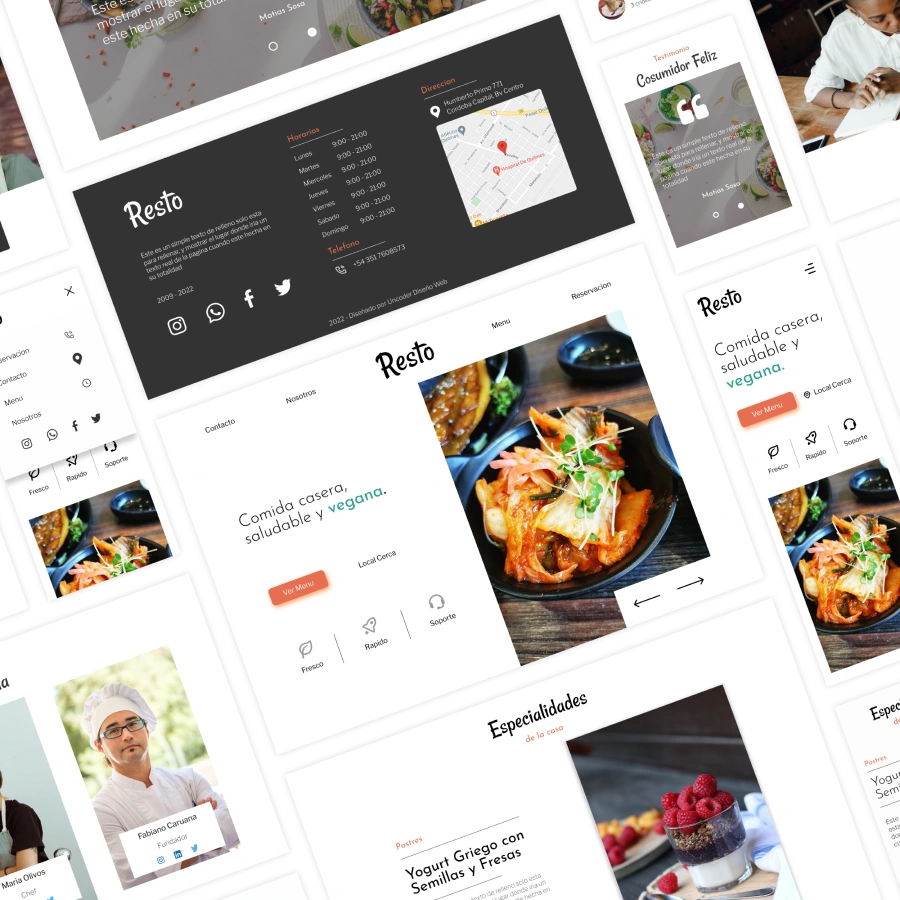 Imagen de Página Web de Restaurante Vegano hecha por Gomez Matias